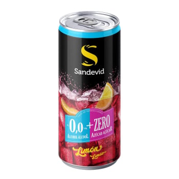 Tinto de verano Sandevid con limón sin alcohol Zero azúcar lata 33 cl.