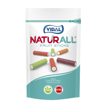 Caramelos de goma fruit sticks Naturall Vidal doy pack 180 g.