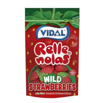 Caramelos de goma fresas Rellenolas Vidal sin gluten doy pack 180 g.