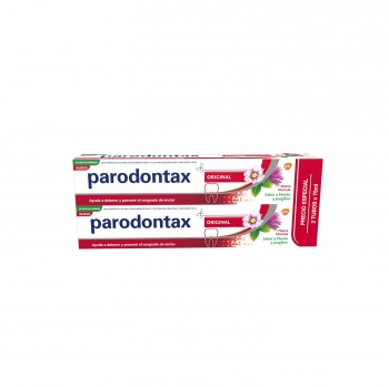 Dentífrico para el cuidado de las encías original menta y jengibre Parodontax pack de 2 unidades de 75 ml.