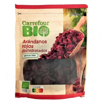 Arándanos rojos deshidratados ecológicos Carrefour Bio doy pack 125 g.