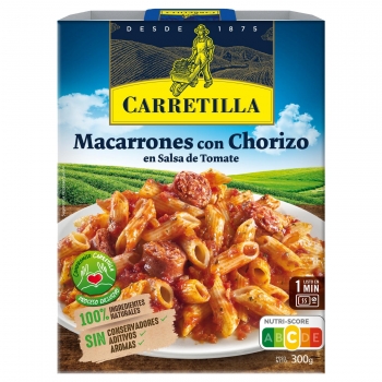 Macarrones con chorizo en salsa de tomate Carretilla 300 g.