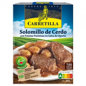 Solomillo de cerdo con patatas parisinas al oporto Carretilla 300 g.