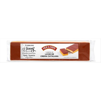 Turrón de licor de crema catalana Vicens Melody 300 g.