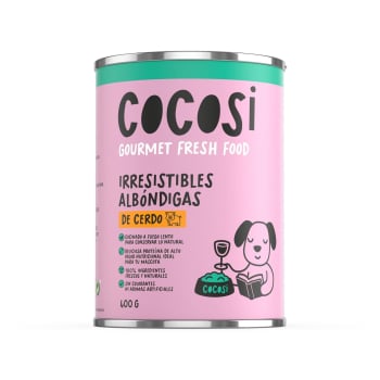 COCOSI Albóndigas para perro, sabor cerdo - Lata 400g.