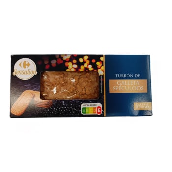 Turrón de chocolate y galletas Carrefour Sensation 250 g.