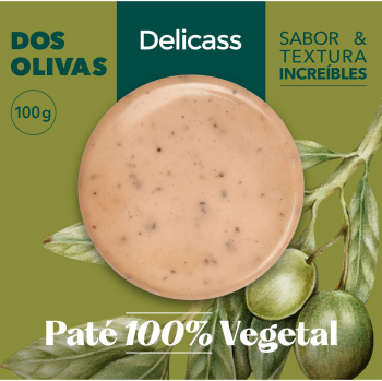 Paté vegetal dos olivas Delicass sin gluten y sin lactosa 100 g