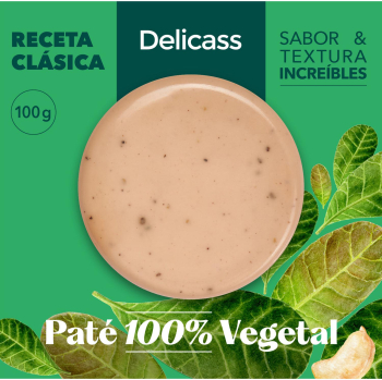 Paté vegetal receta clásica Delicass sin gluten y sin lactosa 100 g