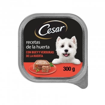 Comida húmeda de buey y verduras para perro Cesar Recetas de la Huerta 300 g.