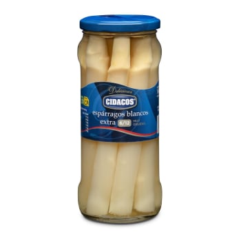 Espárragos blancos 6/12 extra muy grueso Cidacos tarro 325 g.