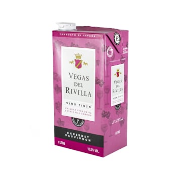 Vino tinto joven Vegas del Rivilla Vendimia Seleccionada V.T. Extremadura 1 l.