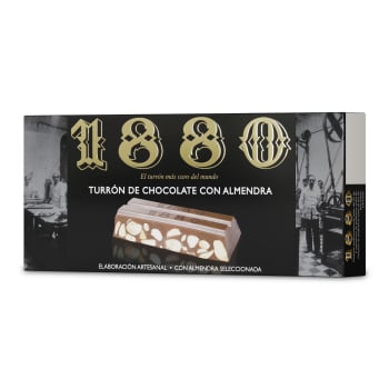 Turrón de chocolate con almendra 1880 200 g.