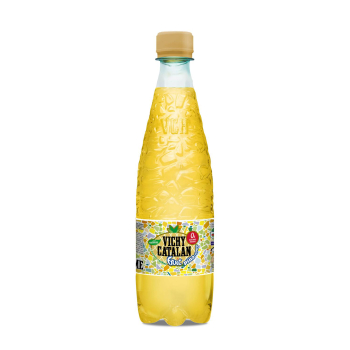 Bebida refrescante aromatizada con agua mineral y zumo piña y coco Vichy Catalan sin azúcares añadidos 50 cl.