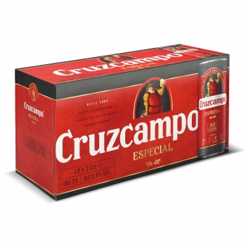 Cerveza Cruzcampo Especial pack de 10 latas de 33 cl.