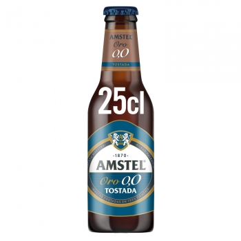 Cerveza tostada Amstel Oro 0,0 alcohol botella 25 cl.
