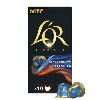 Café cápsulas descafeinado Colombia Lor compatible con Nespresso 10 ud.