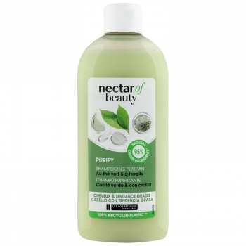 Champú purificante con té verde & arcilla Nectar Of Beauty Les Cosmétiques 400 ml.