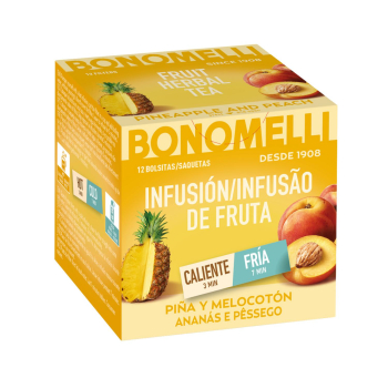 Infusión de piña y melocotón en bolsitas Bonomelli 12 ud.