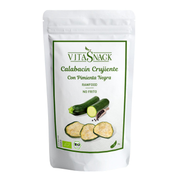 Calabacín crujiente con pimienta negra ecológico Vitasnack sin gluten y sin lactosa 18 g.