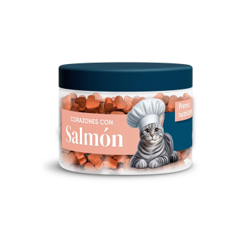 Snack corazones de salmón para gato adulto Gentle Chef 80 g