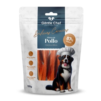Snack filetes de pollo para perro adulto Gentle Chef Delicias Cárnicas 100 g