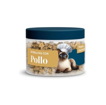 Snack estrellitas de pollo para gato adulto Gentle Chef 80 g
