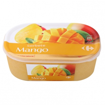Helado sorbete de mango Carrefour 600 g.