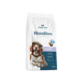 Comida semihúmeda de omega 3 para perro senior mediano-grande Gentle Chef Blanditos 2,5 kg