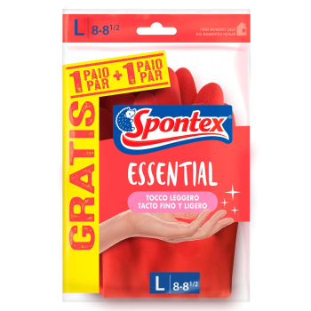 Guantes Reutilizables de Látex Talla 8 SPONTEX Essential 1+1