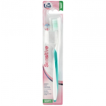 Cepillo de dientes suave adaptado a encías sensibles Sensitive Carrefour Soft 1 ud.