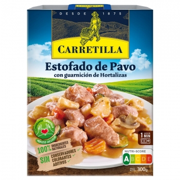 Estofado de pavo con guarnición de hortalizas Carretilla 300 g.