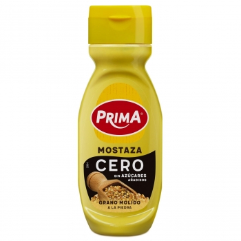 Mostaza Cero Prima sin gluten y sin azúcar añadido envase 265 g.