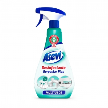Limpiador desinfectante gerpostar plus multiusos sin lejía Asevi 750 ml.