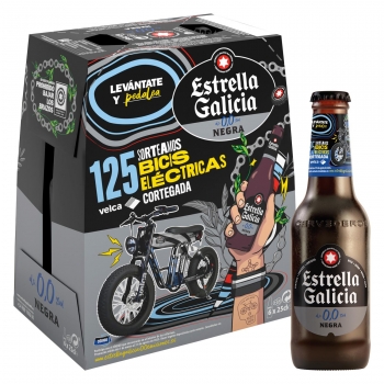 Cerveza negra Estrella Galicia 0.0 alcohol pack 6 botellas 25 cl.