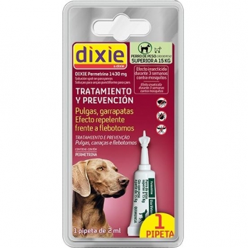 Pipetas permetrina leishmaniosis Dixie 1X1 ml para perro + 15 KG