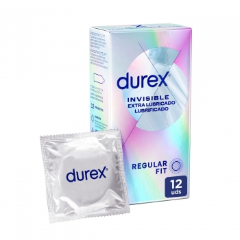 Preservativos invisible super fino extra lubricado Durex 12 ud.