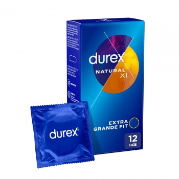 Preservativos Originales Natural Plus talla XL Durex 12 ud.