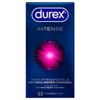 Preservativos con puntos y estrías y gel estimulante Intense Orgasmic Durex 12 ud.