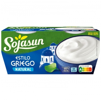 Especialidad natural con soja fermentada estilo griego sin azúcar Sojasun sin lactosa pack de 4 unidades de 125 g.