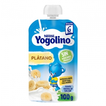 Postre lácteo de plátano desde 6 meses sin azúcar añadido Nestlé Yogolino sin gluten 100 g.