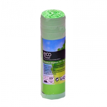Bolsa de Basura Biodegradable Compostable ECOPLANET 10l 15 ud 45x45 cm