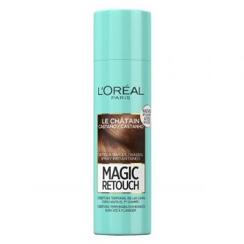 Tinte retoca raíces spray instantáneo castaño L'Oréal Magic Retouch 150 ml.