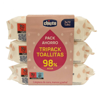 Toallitas delicadas Chicco pack 3 unidades 72 ud.