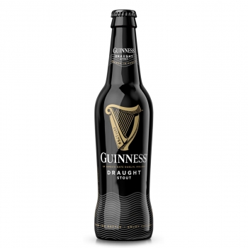 Cerveza negra Guinness Draught irlandesa botella 33 cl.
