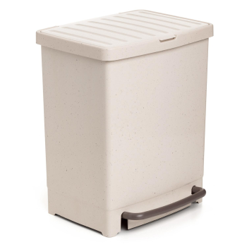 Cubo de Basura con Pedal para Reciclaje 17 + 8L TATAY Ecohome - Beige