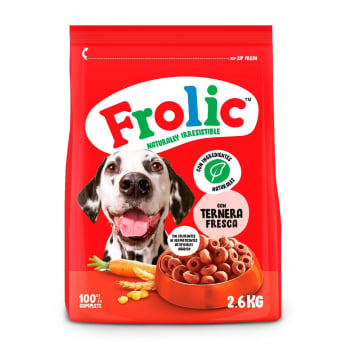 Comida húmeda de buey para perro Frolic 2,6 kg.