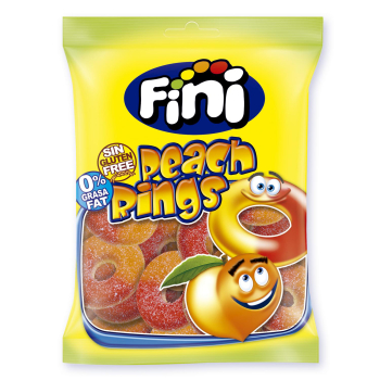 Caramelos de goma aros melocotón Fini sin gluten 100 g.