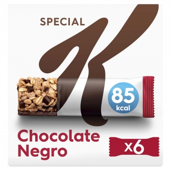 Barritas de cereales integrales con chocolate negro Special Kellogg's 6 unidades de 21,5 g.