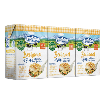 Bechamel La Asturiana sin gluten pack de 3 unidades de 200 ml. 3 x 200 ml