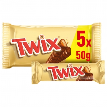 Barritas de chocolate con leche, galleta y caramelo Twix 5 ud.